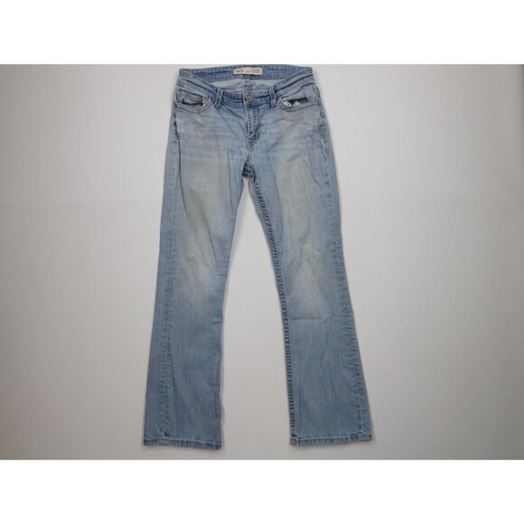 Buckle BKE Womens 27 Distressed Payton Stretch Mid Rise Boot Cut Denim Jeans - Picture 1 of 16